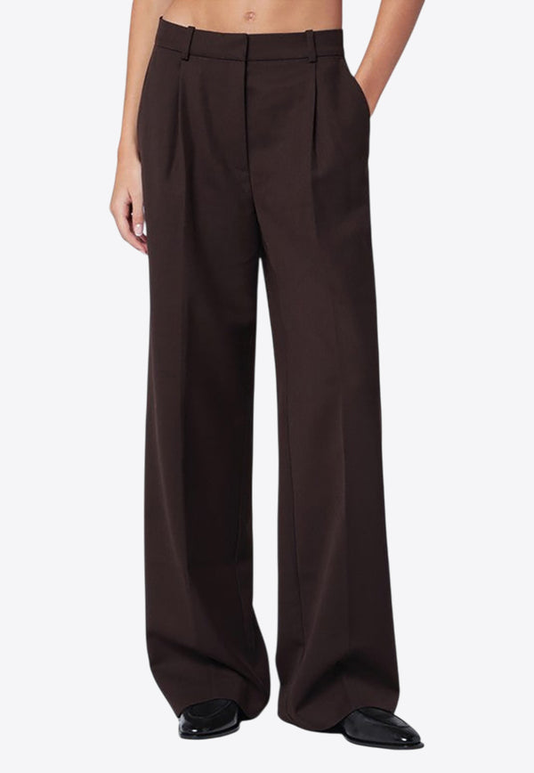 Anine Bing Trent Wide-Leg Tailored Pants Brown A-03-11187PL/R_ANINE-BWN43