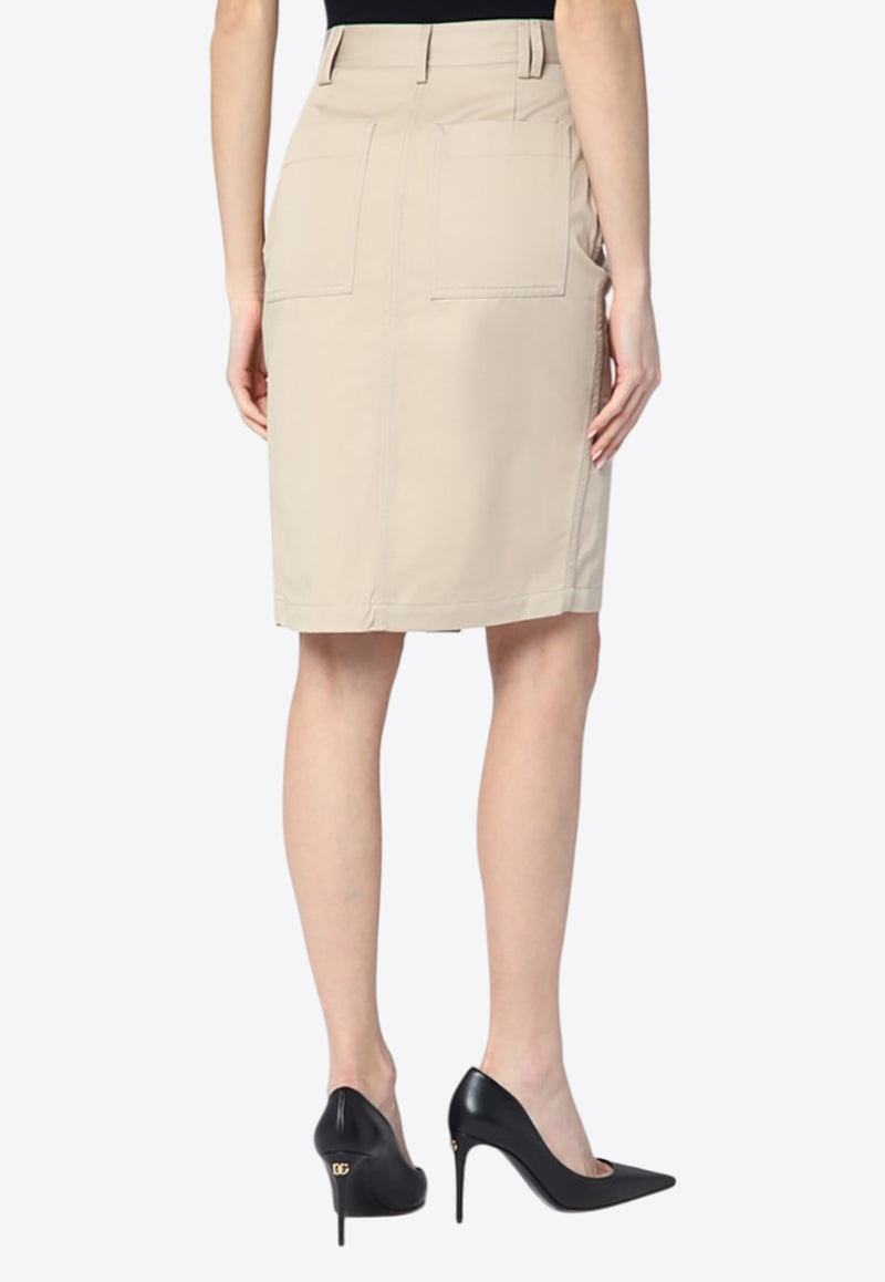 Anine Bing Zaire Buttoned Pencil Skirt Beige A-04-10733CO/Q_ANINE-OMA10