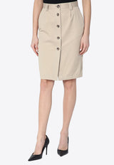 Anine Bing Zaire Buttoned Pencil Skirt Beige A-04-10733CO/Q_ANINE-OMA10