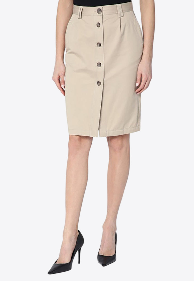 Anine Bing Zaire Buttoned Pencil Skirt Beige A-04-10733CO/Q_ANINE-OMA10
