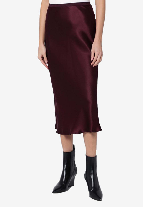 Anine Bing Bar Silk Midi Skirt Burgundy A-04-4001SI/Q_ANINE-RED15