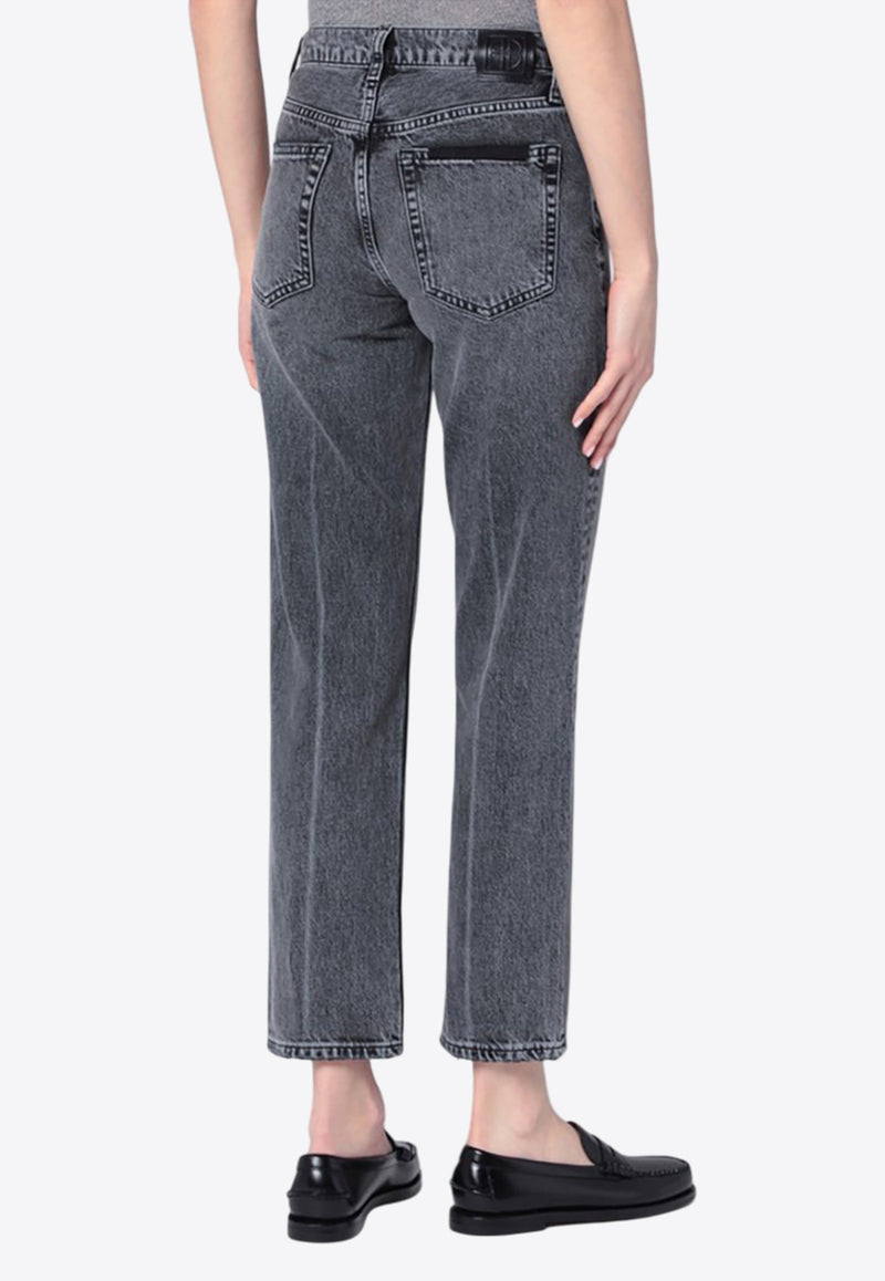 Anine Bing Kate Mid-Rise Straight-Leg Jeans Gray A-06-11158DE/R_ANINE-WHG6