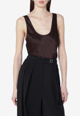 Anine Bing Lea Silk Top  Brown A-07-0839CO/S_ANINE-BWN43