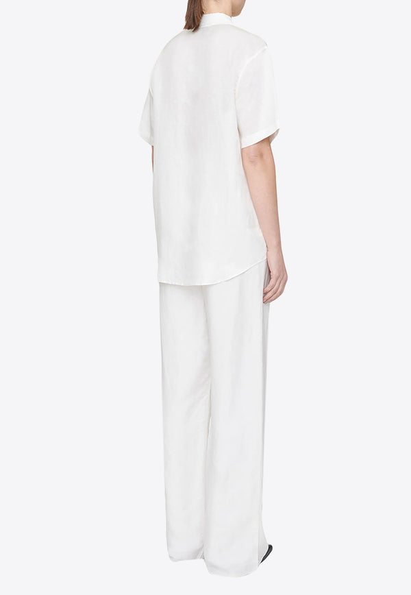 Anine Bing Bruni Short-Sleeved Shirt White A-07-9047-100WHITE