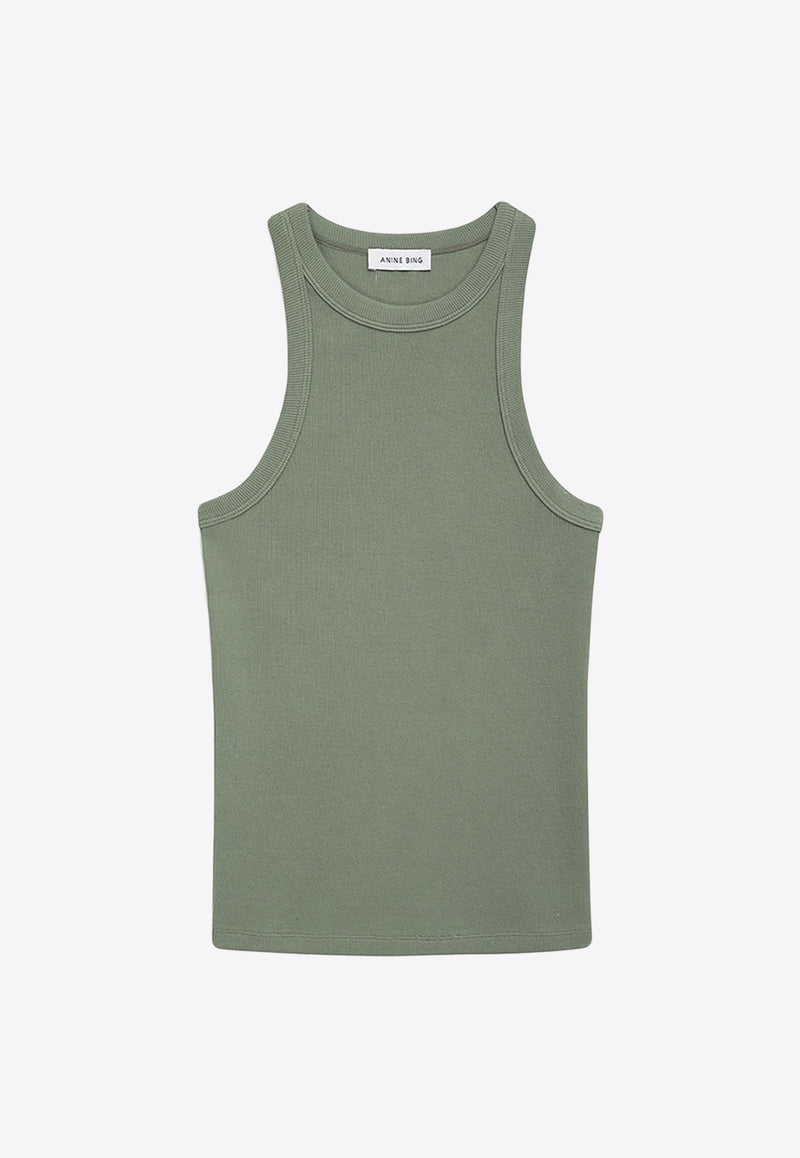 Anine Bing Eva Fitted Tank Top Green A-08-0151-340GREEN