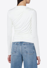 Anine Bing Bray Gathered Top White A-08-10037VI/R_ANINE-IVY1