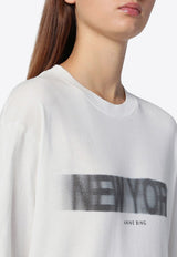 Anine Bing Cason Blur New York Print Oversized T-shirt White A-08-10131CO/P_ANINE-IVY1