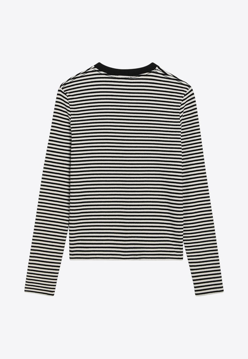 Anine Bing Alessia Striped Long-Sleeved T-shirt Monochrome A-08-10314CO/Q_ANINE-MTL2