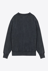 Anine Bing Washed Logo-Printed Pullover Sweatshirt A-08-10409CO/P_ANINE-WBL1