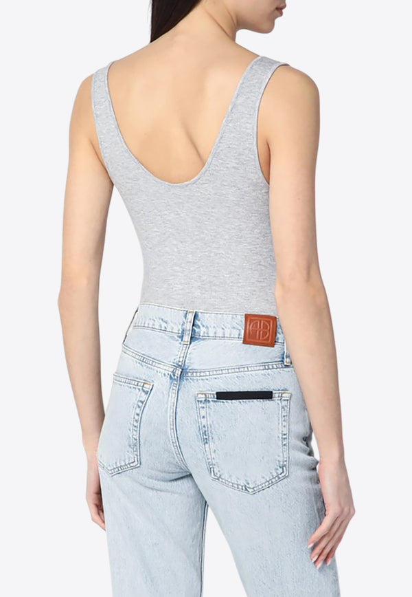 Anine Bing Ginny Ribbed Bodysuit Gray A-08-10672VI/Q_ANINE-GRM5