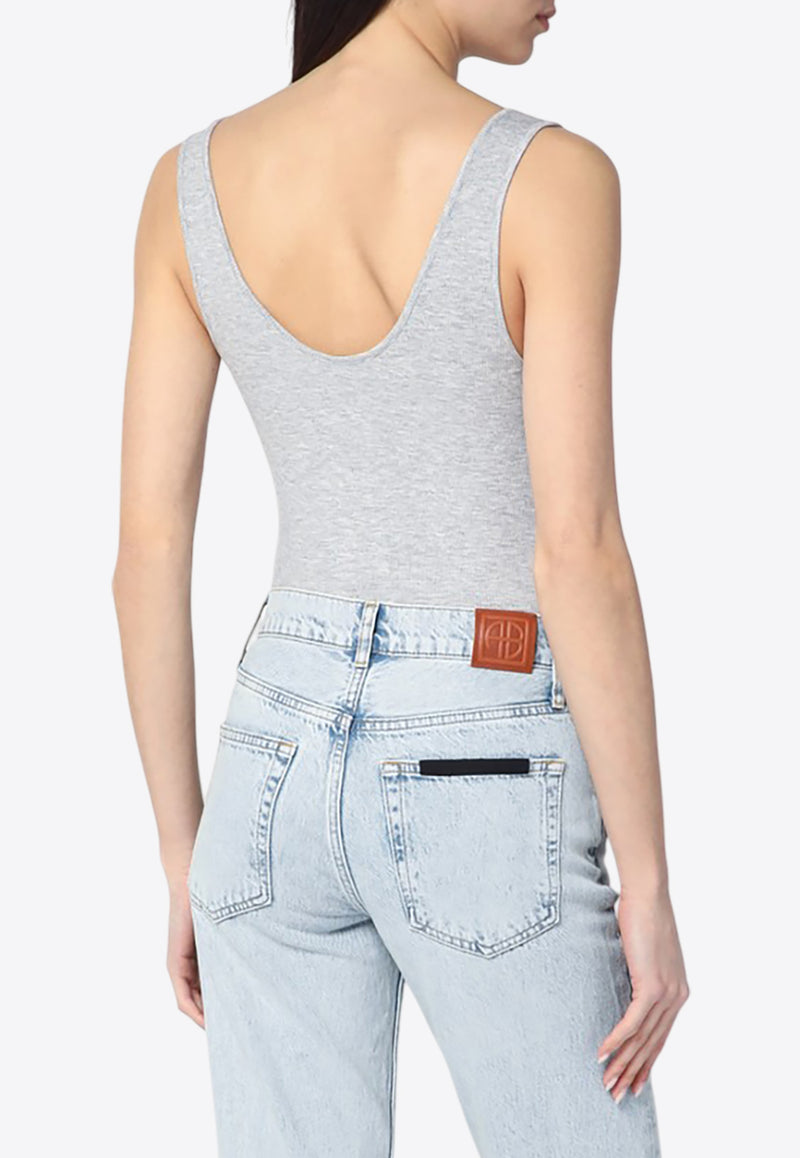Anine Bing Ginny Ribbed Bodysuit Gray A-08-10672VI/Q_ANINE-GRM5