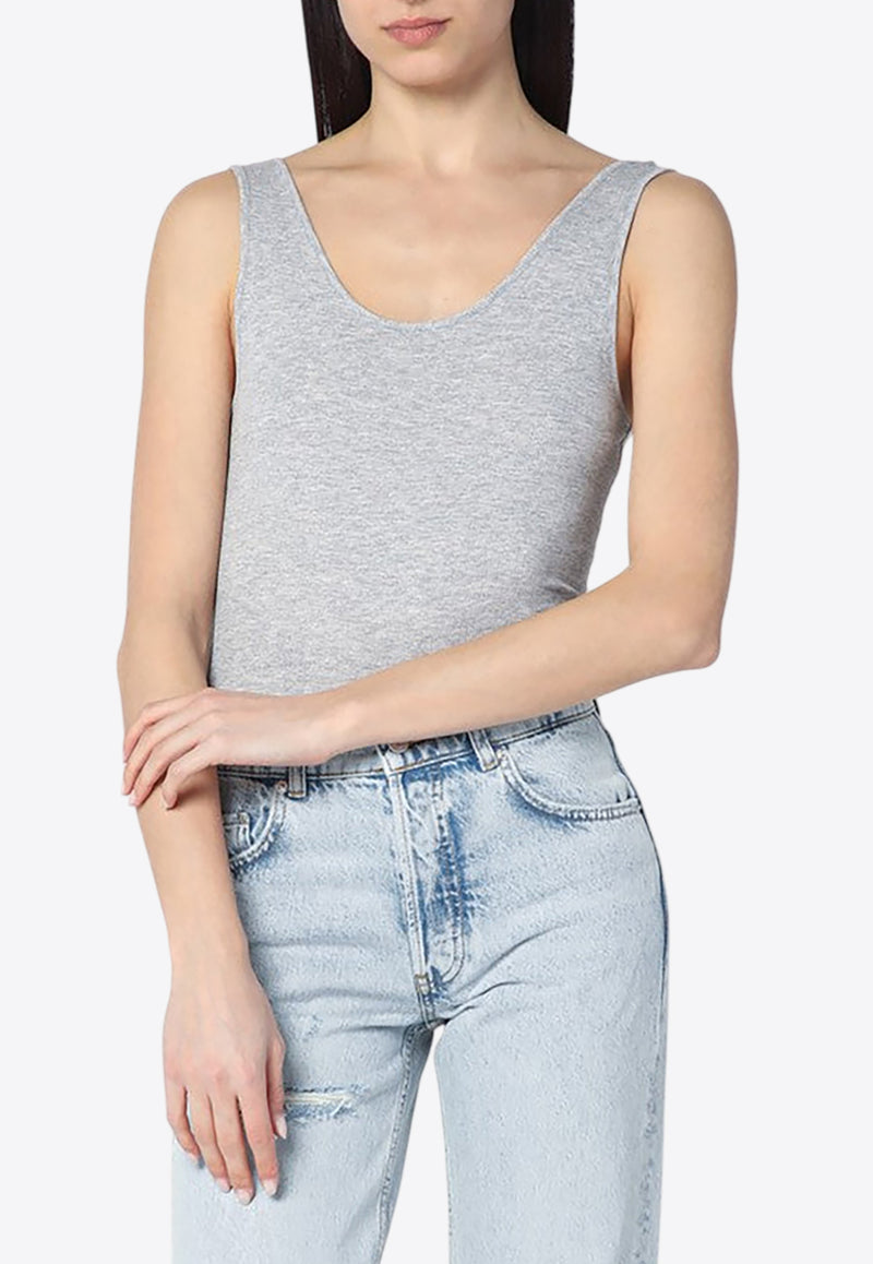 Anine Bing Ginny Ribbed Bodysuit Gray A-08-10672VI/Q_ANINE-GRM5