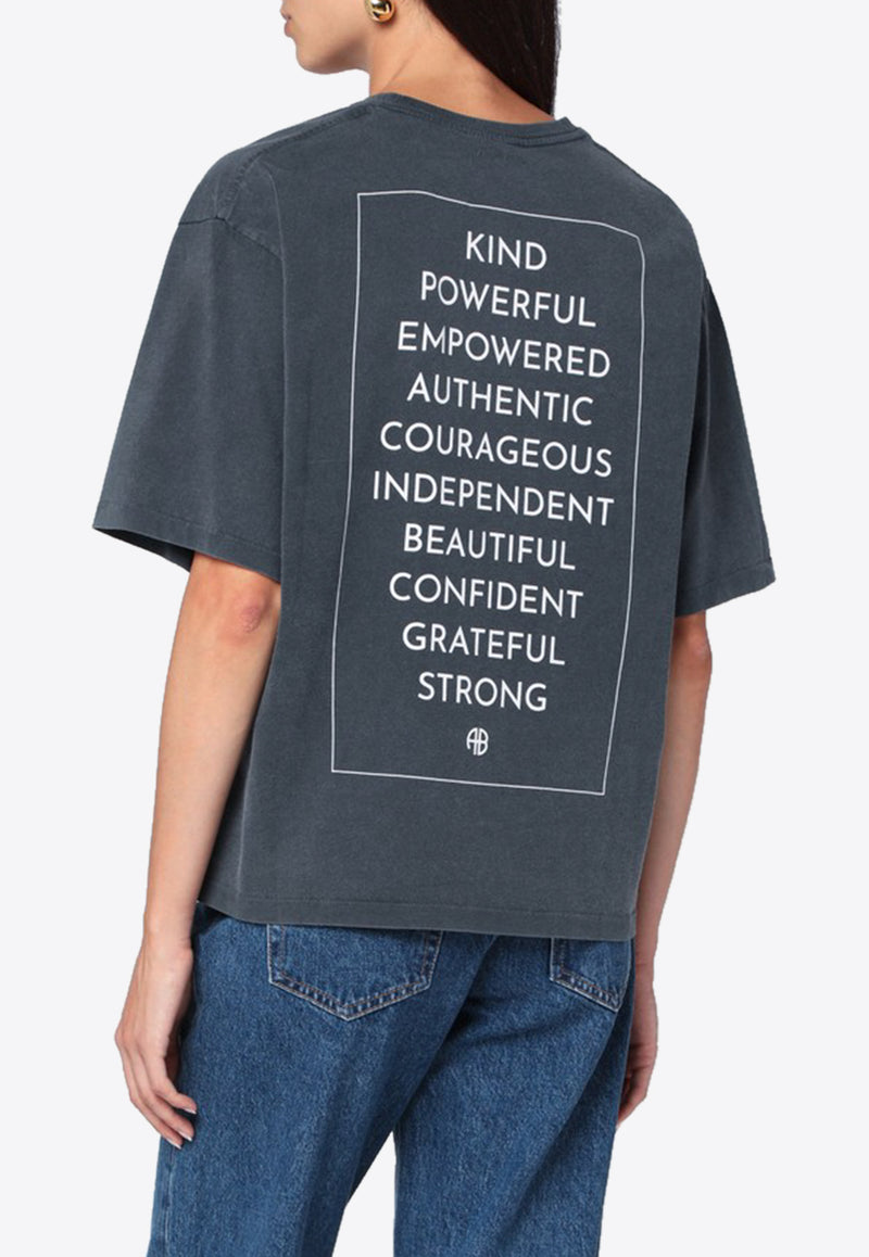 Anine Bing Rudy Empowerment Washed T-shirt Black A-08-11068CO/R_ANINE-WBL1