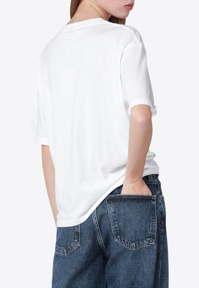 Anine Bing Cohen Logo Print T-shirt Ivory A-08-11518CO/R_ANINE-IVY1_323-S