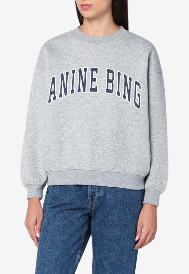 Anine Bing Spencer Logo Sweatshirt Gray A-08-11531CO/R_ANINE-GRM1