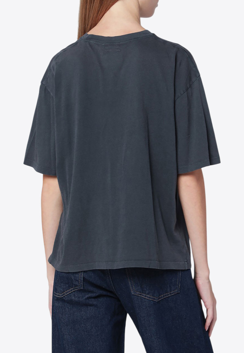 Anine Bing Cohen Leopard Print Washed T-shirt Black A-08-11703CO/R_ANINE-WBL1