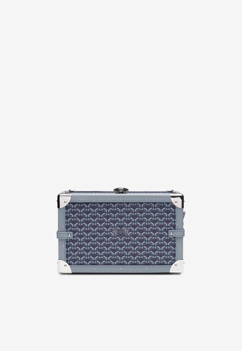 PINEL et PINEL Mini Malle Coated Canvas Box Bag Blue A-18-01019_BLUE