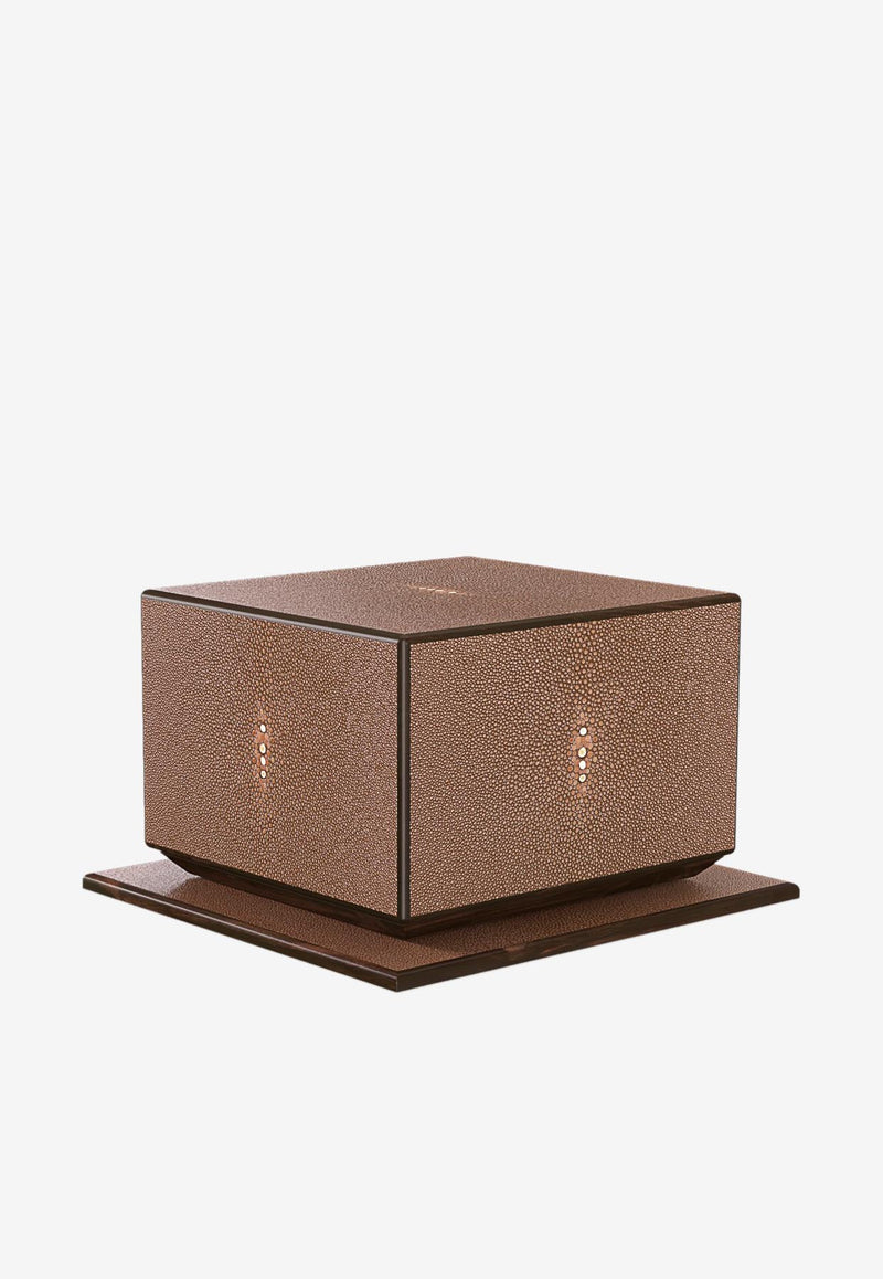 PINEL et PINEL Shagreen Three-Shelves Cigar Humidor Brown A-18-02009_BROWN