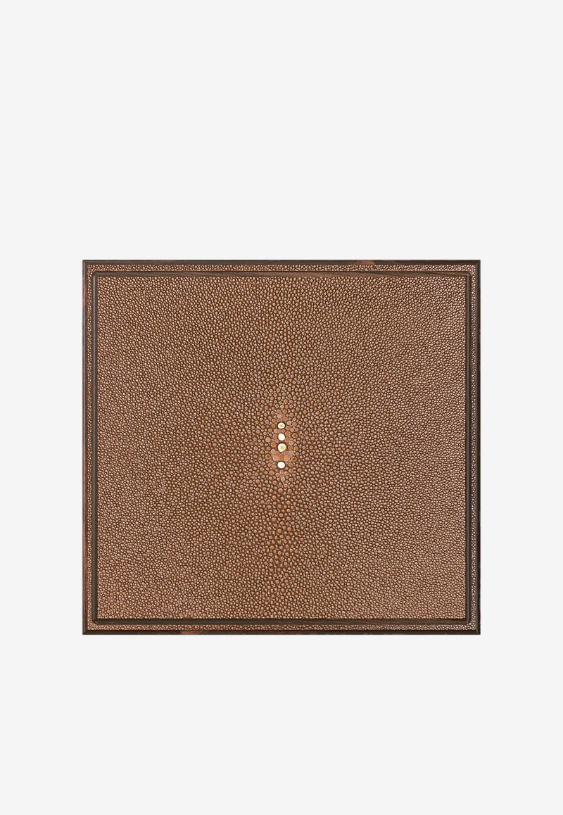 PINEL et PINEL Shagreen Three-Shelves Cigar Humidor Brown A-18-02009_BROWN