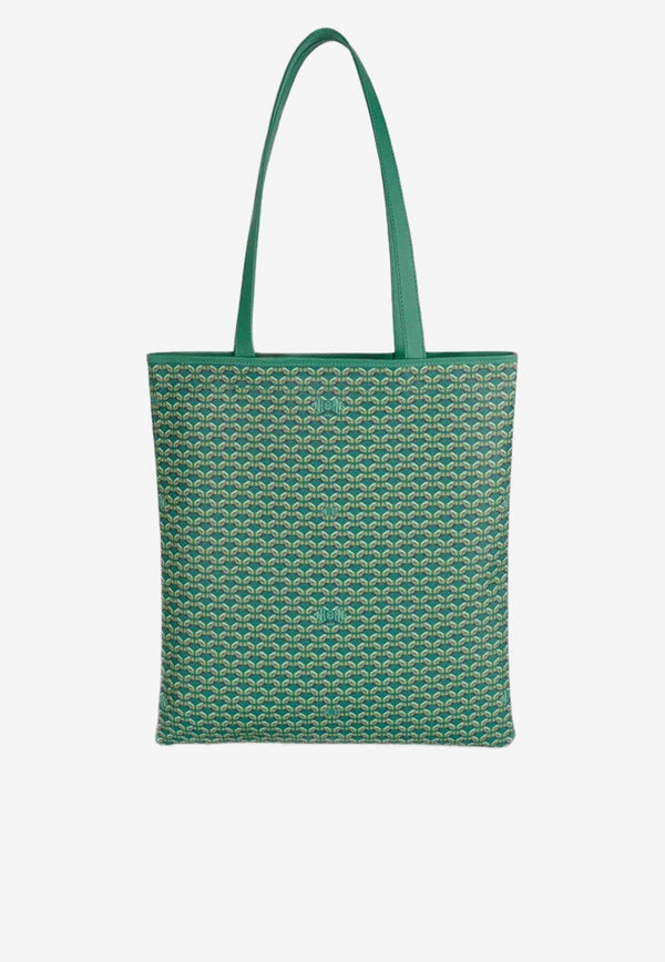 PINEL et PINEL Todd Coated Canvas Monogram Tote Bag Green A-19-04193_EMERALD