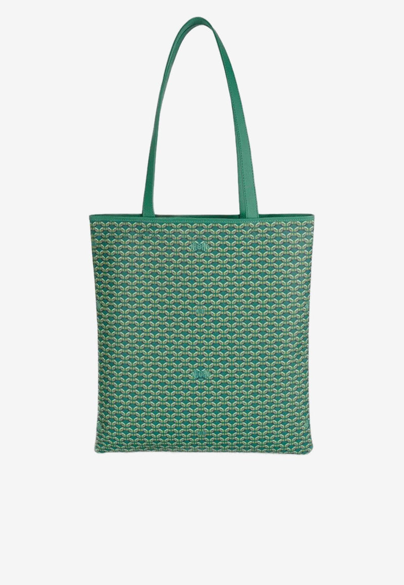 PINEL et PINEL Todd Coated Canvas Monogram Tote Bag Green A-19-04193_EMERALD