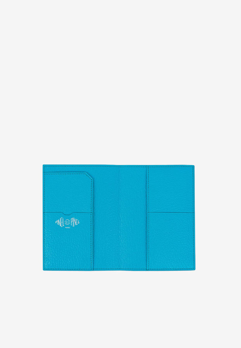 PINEL et PINEL Brooklyn Coated Canvas Monogram Passport Holder Blue A-19-04309_BLUE