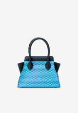 PINEL et PINEL XS Patti Coated Canvas Monogram Top Handle Bag Blue A-19-04315_BLUE