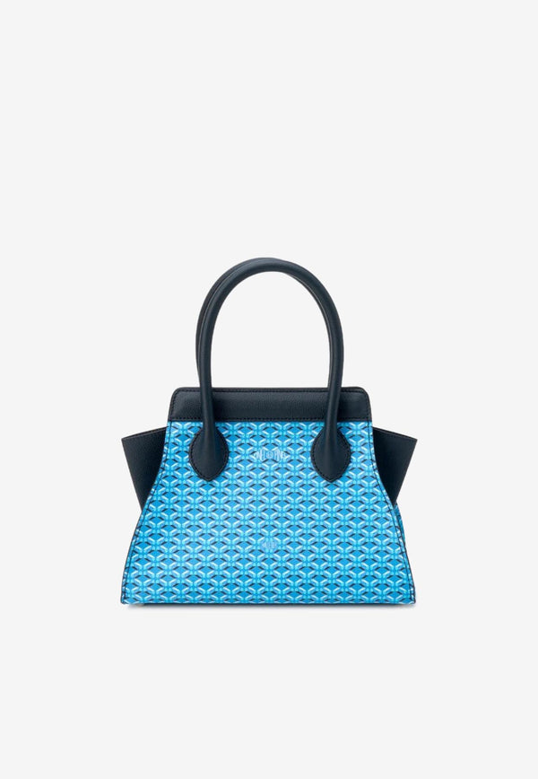 PINEL et PINEL XS Patti Coated Canvas Monogram Top Handle Bag Blue A-19-04315_BLUE