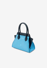 PINEL et PINEL XS Patti Coated Canvas Monogram Top Handle Bag Blue A-19-04315_BLUE