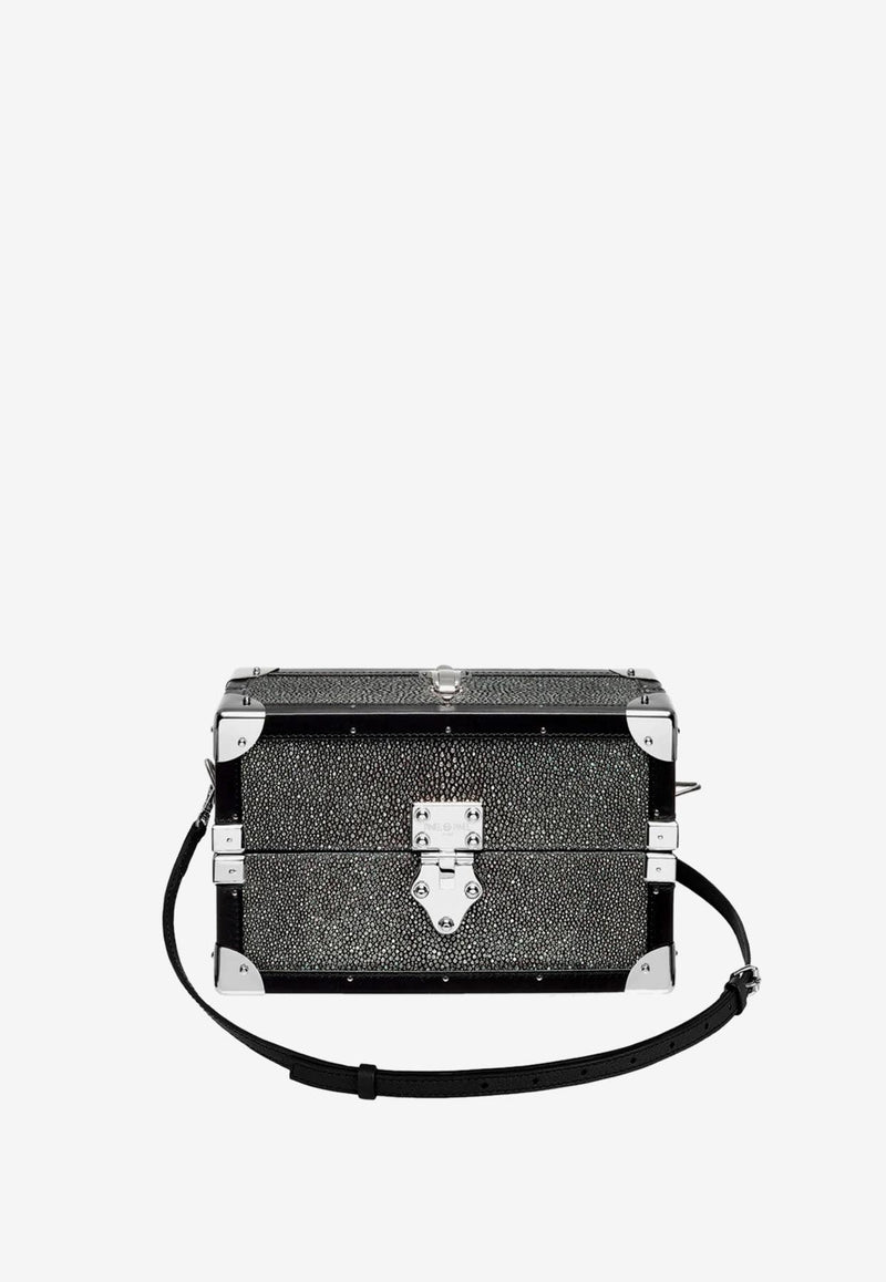 PINEL et PINEL Mini Malle Shagreen Box Bag Silver A-19-04574_SILVER