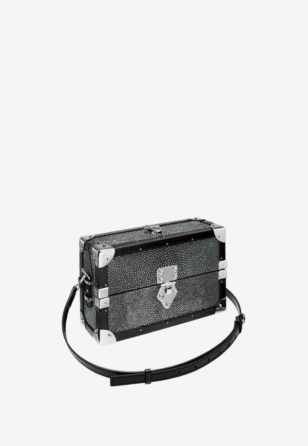 PINEL et PINEL Mini Malle Shagreen Box Bag Silver A-19-04574_SILVER