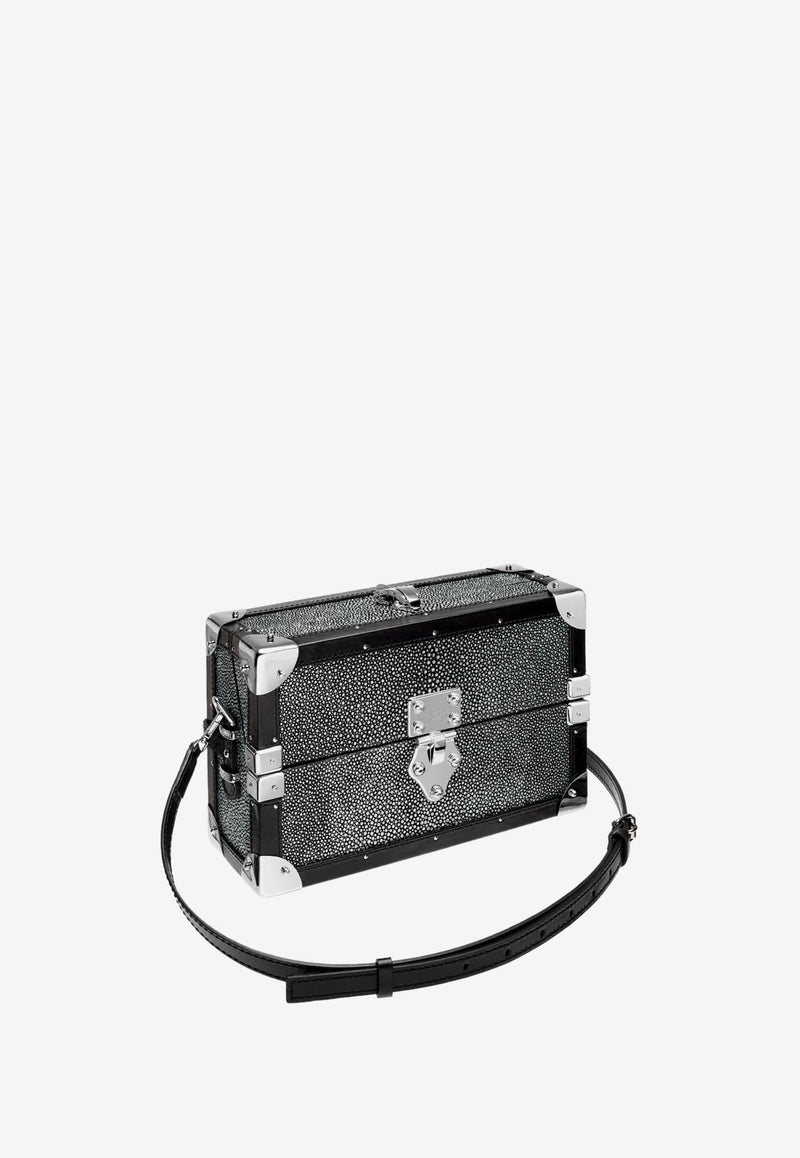 PINEL et PINEL Mini Malle Shagreen Box Bag Silver A-19-04574_SILVER