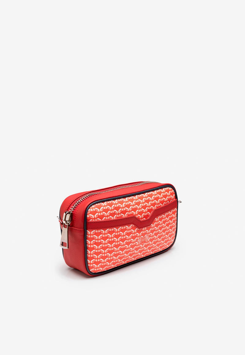 PINEL et PINEL Small Clyde Coated Canvas Shoulder Bag Red A-19-04771_RED