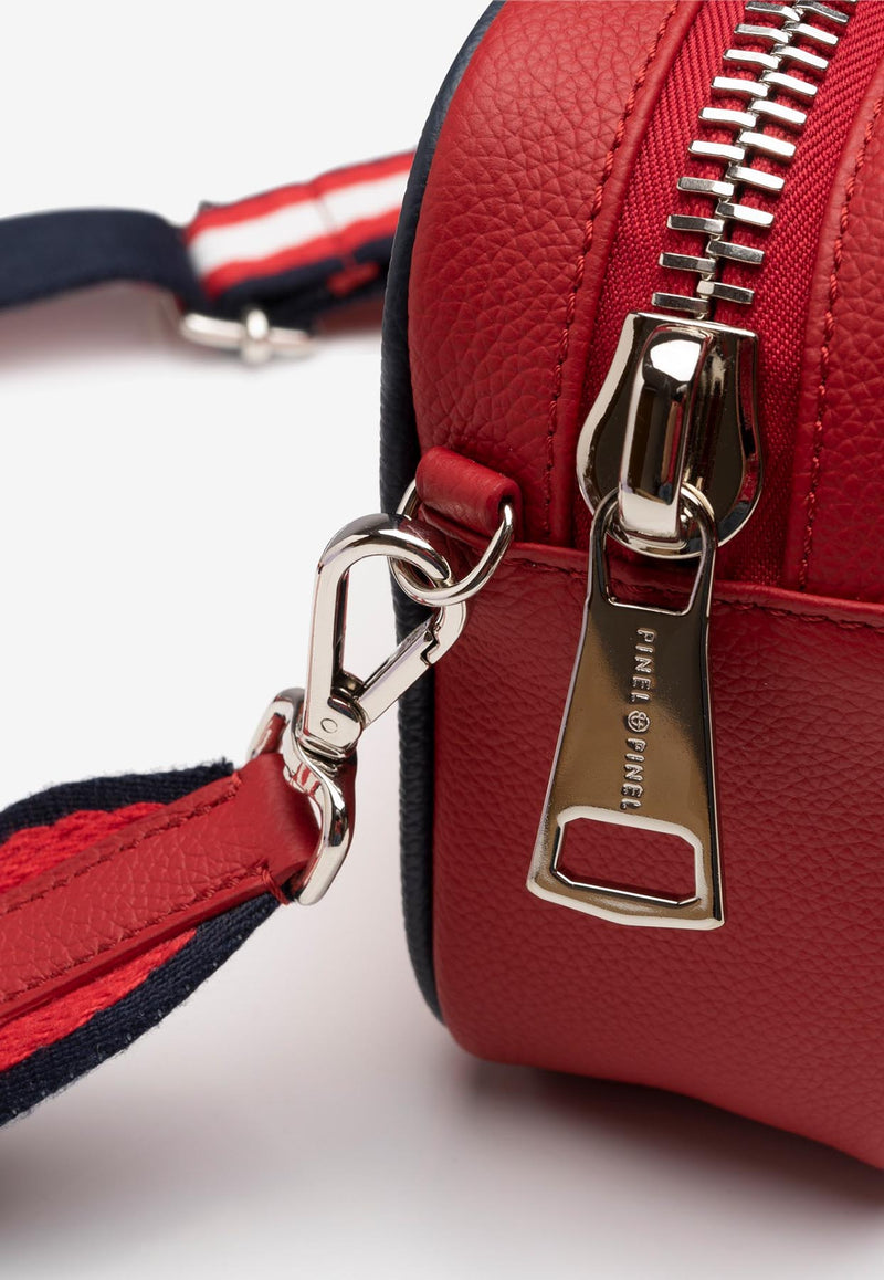 PINEL et PINEL Small Clyde Coated Canvas Shoulder Bag Red A-19-04771_RED