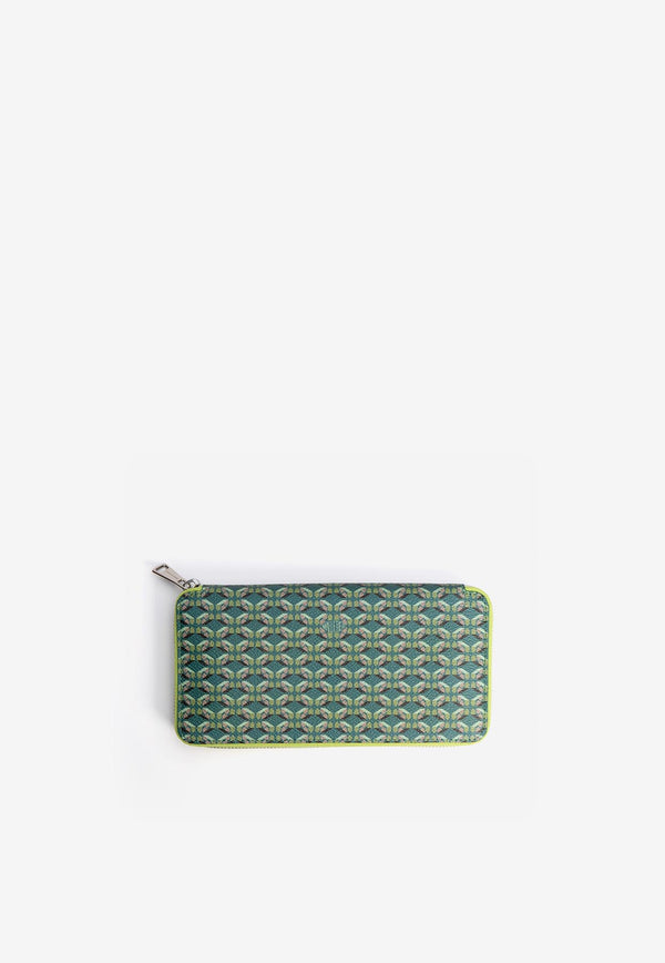 PINEL et PINEL T-one Coated Canvas Zip-Around Wallet Green A-20-04941_EMERALD