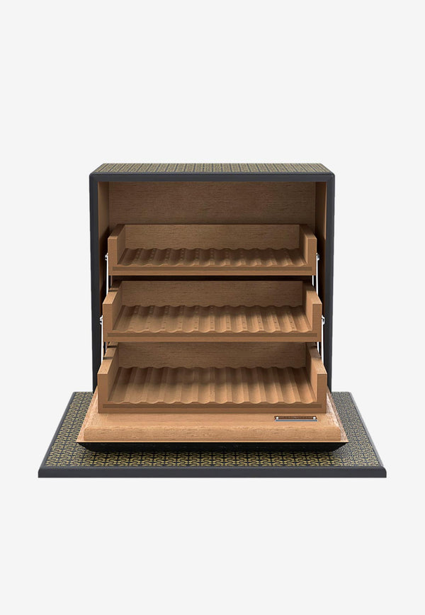 PINEL et PINEL Logo Monogram Cigar Humidor Brown A-20-05076_BROWN