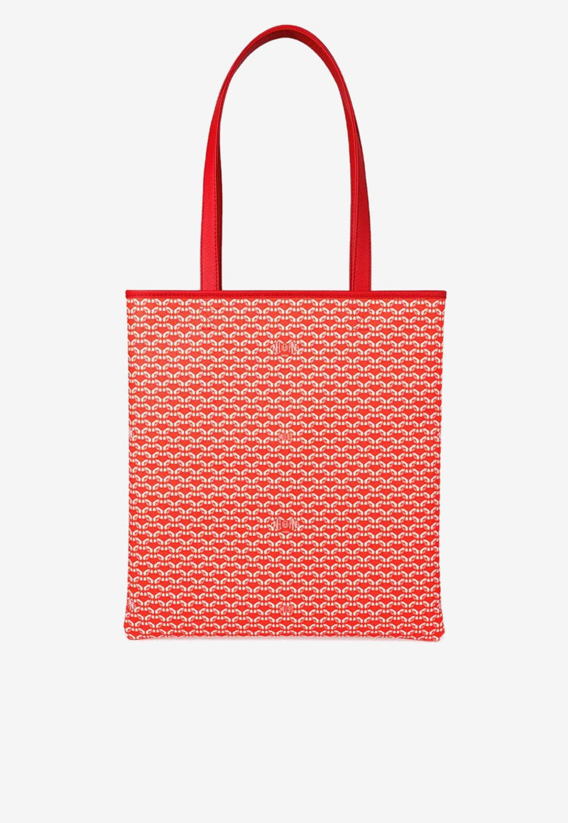 PINEL et PINEL Todd Coated Canvas Monogram Tote Bag Red A-20-05163_RED
