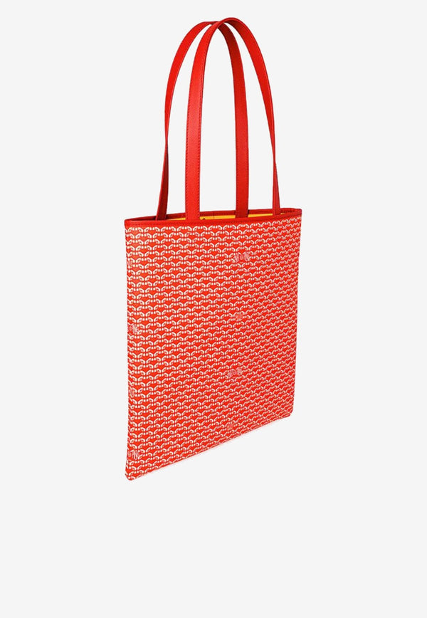 PINEL et PINEL Todd Coated Canvas Monogram Tote Bag Red A-20-05163_RED