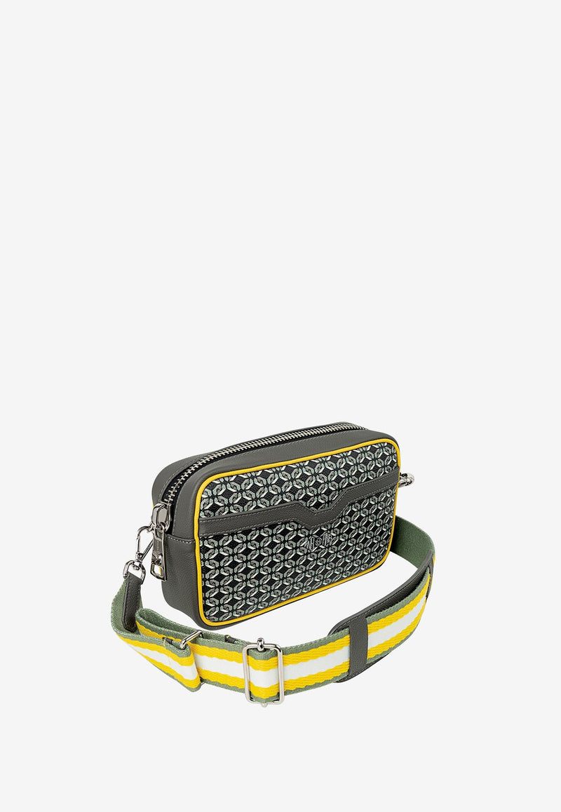 PINEL et PINEL Small Clyde Coated Canvas Shoulder Bag Multicolor A-20-05261_BLACK