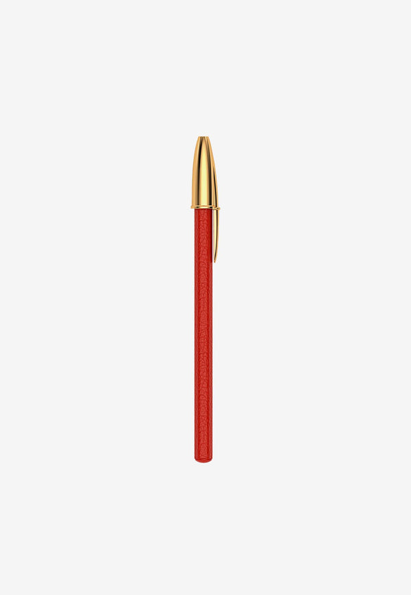PINEL et PINEL Grained Leather BIC Pen Red A-20-05275_RED