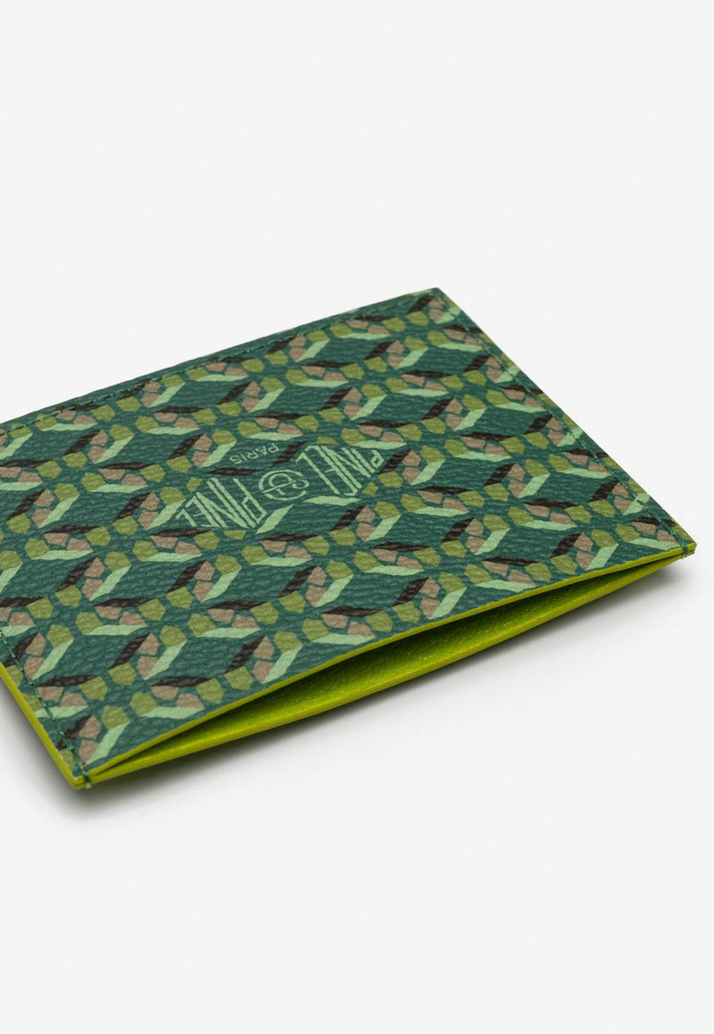 PINEL et PINEL Pop 3C Coated Canvas Monogram Cardholder Green A-20-05309_EMERALD
