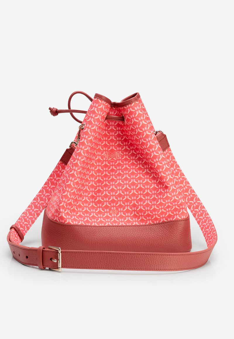 PINEL et PINEL Saxo Coated Canvas Monogram Bucket Bag Pink A-20-05370_PINK
