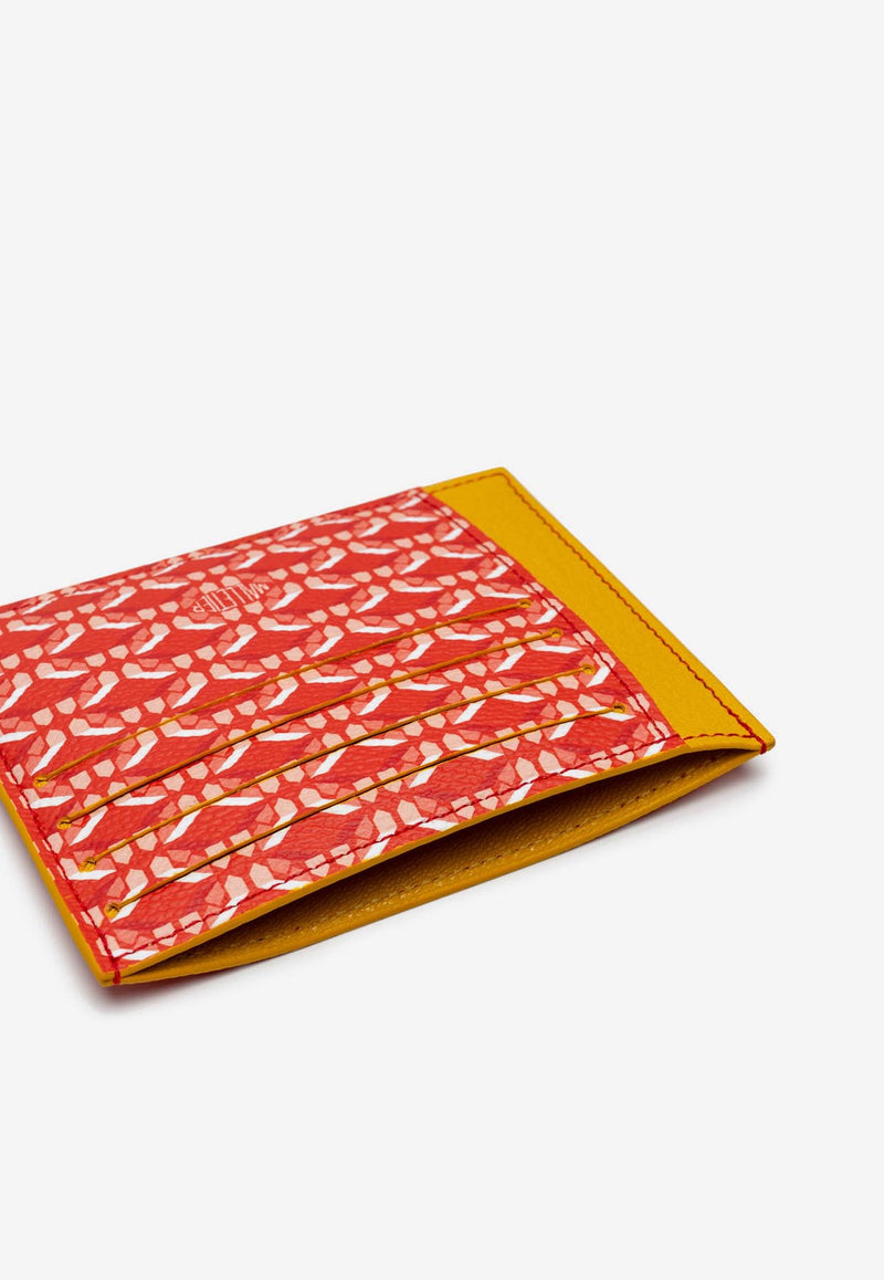 PINEL et PINEL Pierrot Coated Canvas Monogram Cardholder Red A-20-05519_RED