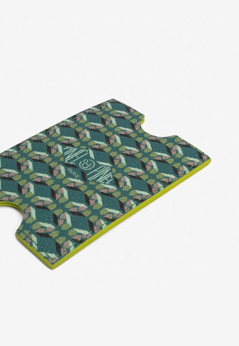PINEL et PINEL Hublot Coated Canvas Monogram Cardholder Emerald A-20-05543_EMERALD
