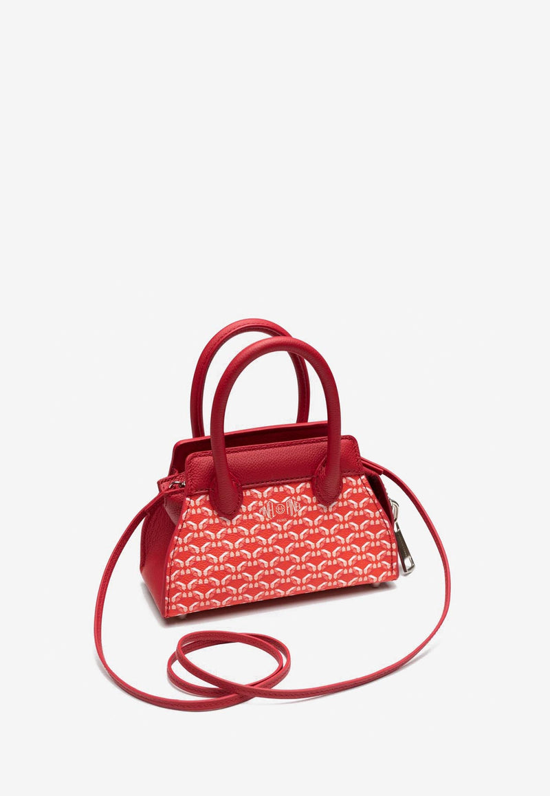 PINEL et PINEL Mini Patti Coated Canvas Monogram Handbag Red A-20-05559_RED