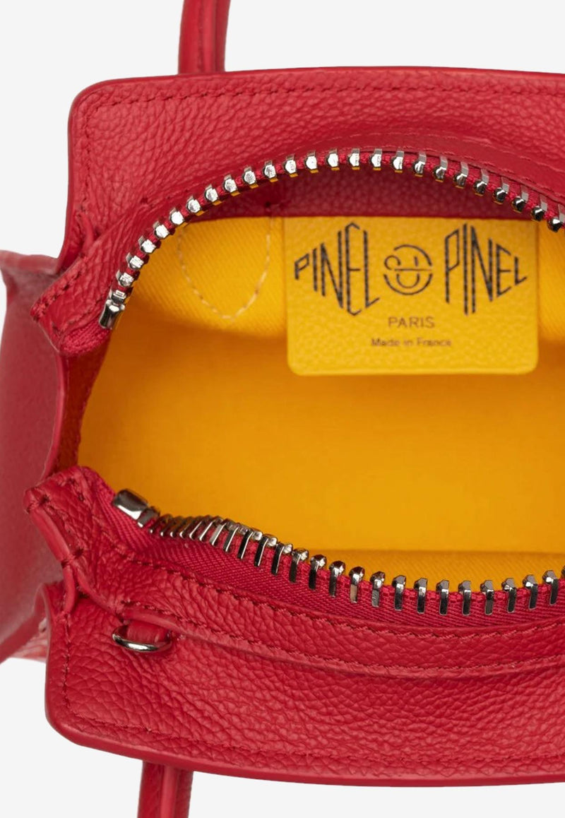PINEL et PINEL Mini Patti Coated Canvas Monogram Handbag Red A-20-05559_RED