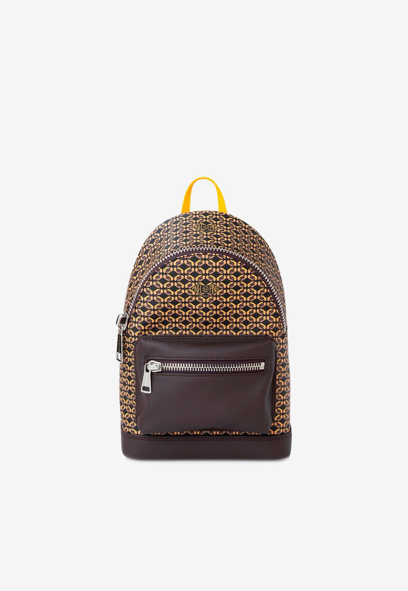 PINEL et PINEL Small Ginko Coated Canvas Monogram Backpack Brown A-21-05760_BROWN