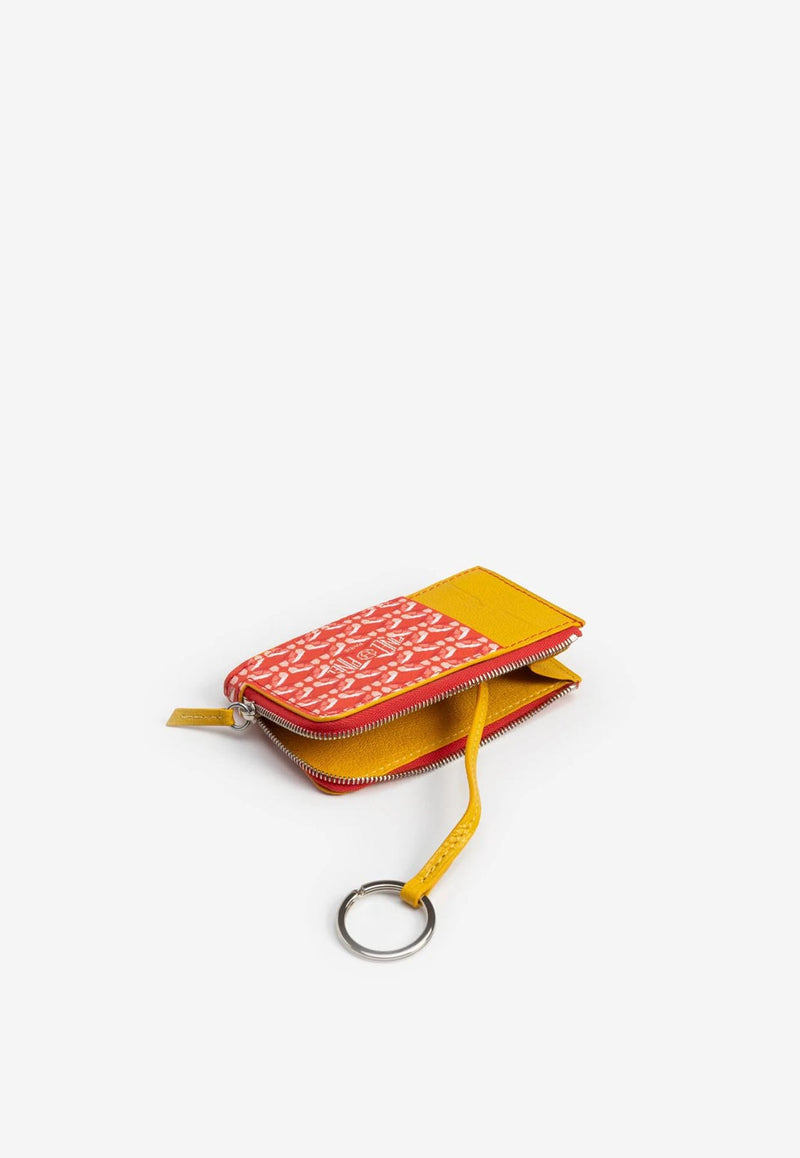 PINEL et PINEL One Coated Canvas Monogram Coin Purse Red A-21-05779_RED