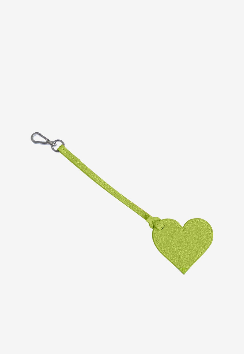 PINEL et PINEL Love Me Coated Canvas Monogram Key-Ring Green A-21-05808_EMERALD