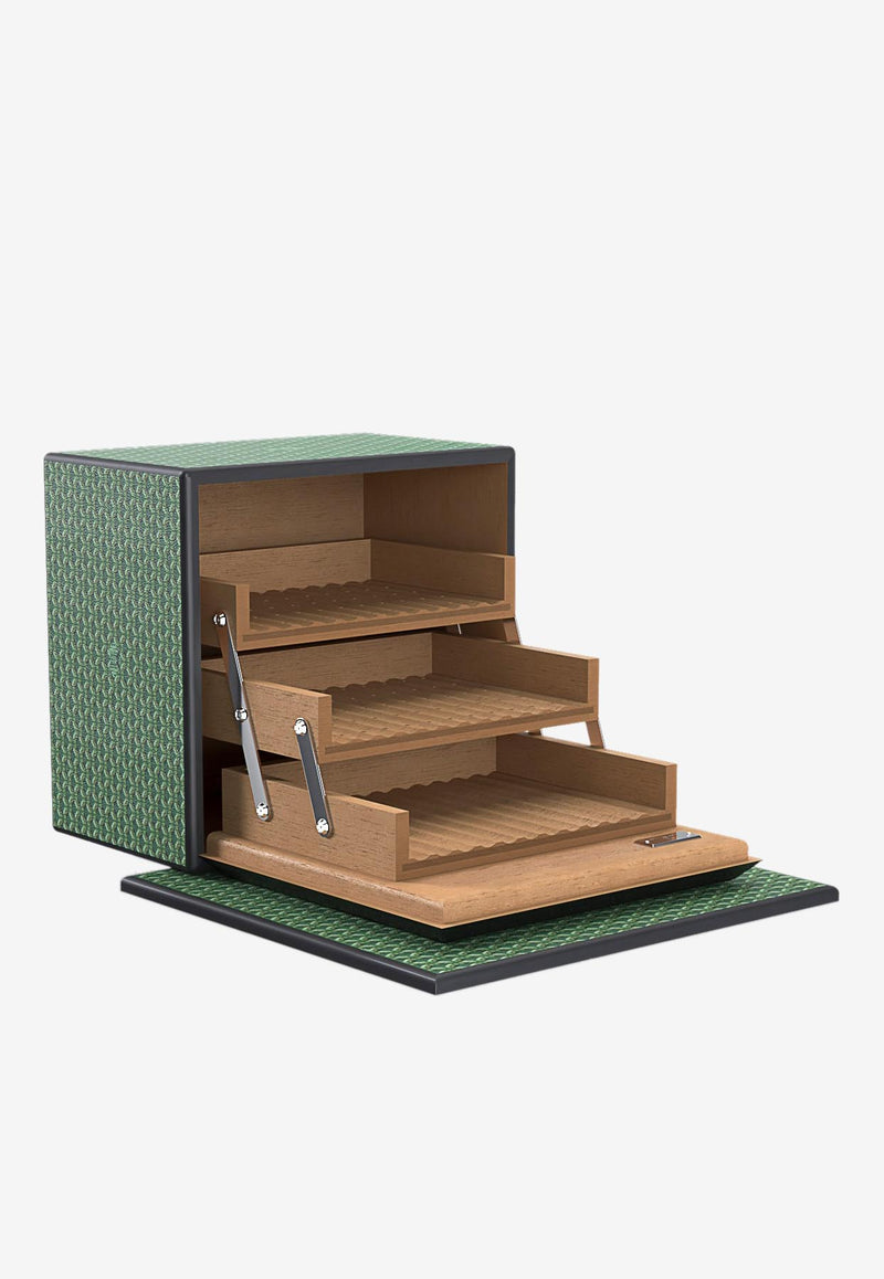 PINEL et PINEL Logo Monogram Cigar Humidor Emerald A-21-05963_EMERALD